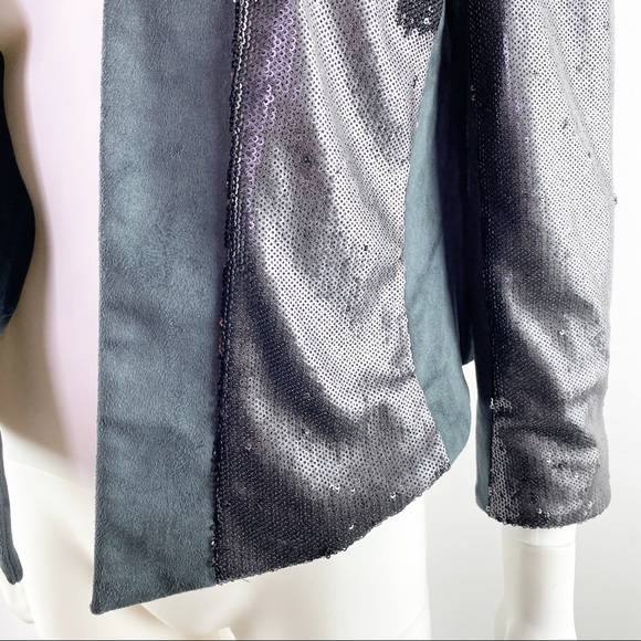 Anthropologie SHONDA Black Cropped Sequin Jacket - Picture 7 of 10